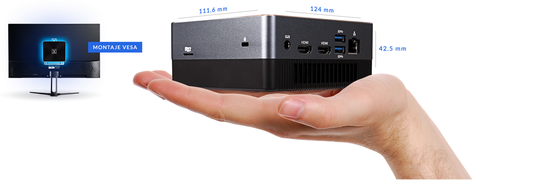 Computadora de escritorio Lanix TITAN MINI PC 41907 procesador Core i7 velocidad 3.35ghz hasta 4.70ghz / 10 núcleos / memoria ram 32gb, almacenamiento 1tb ssd m.2, sistema operativo Windows 11 pro