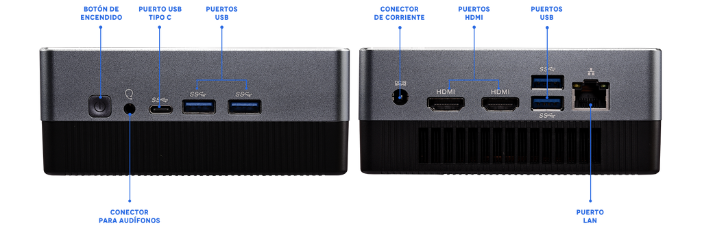 Computadora Titan Mini PC i7 con Monitor 23.8” Full HD | 32GB RAM + Almacenamiento Disco solido 1TB SSD | Sistema operativo Windows 11 Pro